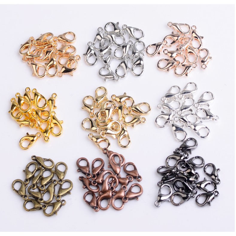 50pcs Alloy lobster clasp claw jewelry hook homemade Necklace Bracelet