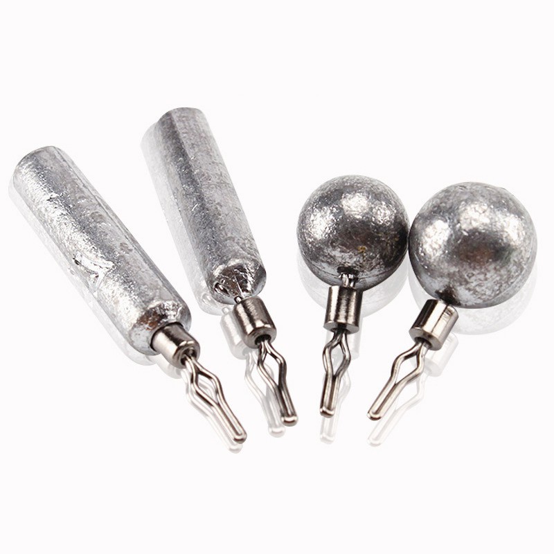 10pcs Rotatable Clip Fishing Sinkers Water Droplets Head Lead Weights ...