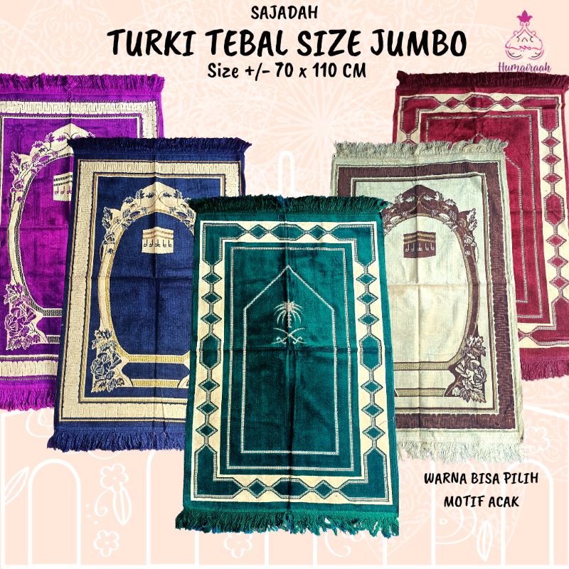 Large Turkish Jumbo Prayer Rug Thick Lightweight By Hajj Umrah Adult ...
