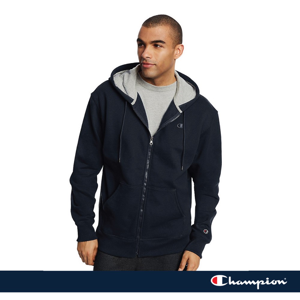Champion Authentic Unisex Powerblend Fleece Full Zip Hoodie Jacket  Sweatshirt - Black or White S0891 | Shopee Singapore