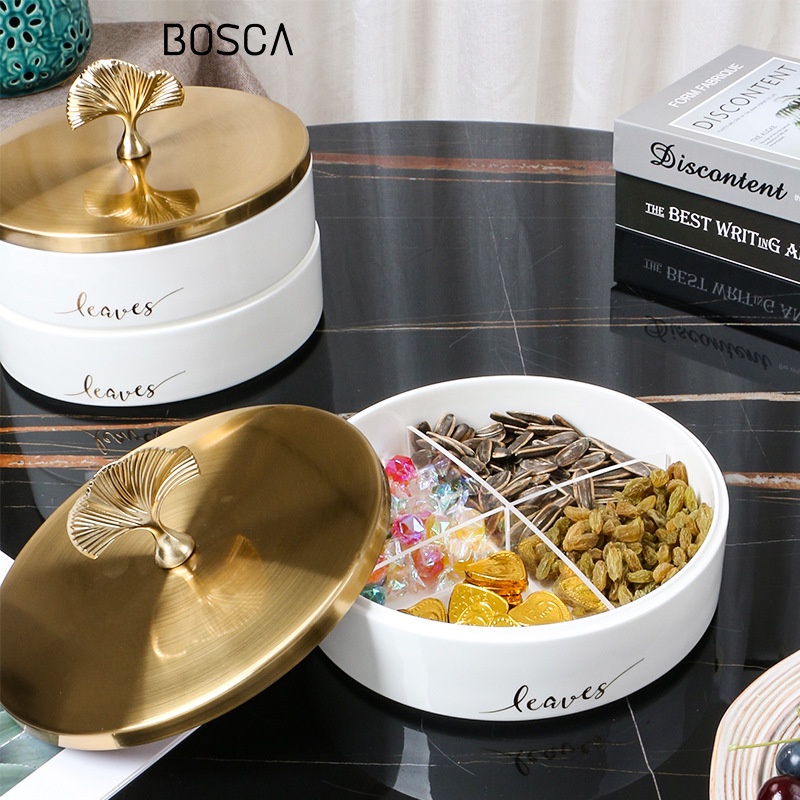 Bosca Living - Luxury Gold Gingko Snack Tray / Snack Serving Place ...