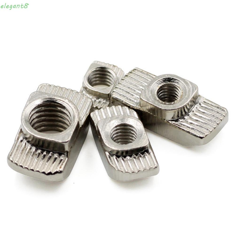 ELEGANT 10/50pcs Nuts Fasteners M3-M8 Aluminum Profiles Thread T Nut EU Standard Home Improvement For 2020 3030 4040 4545 Series Carbon Steel Multi Size T-Slot Hardware
