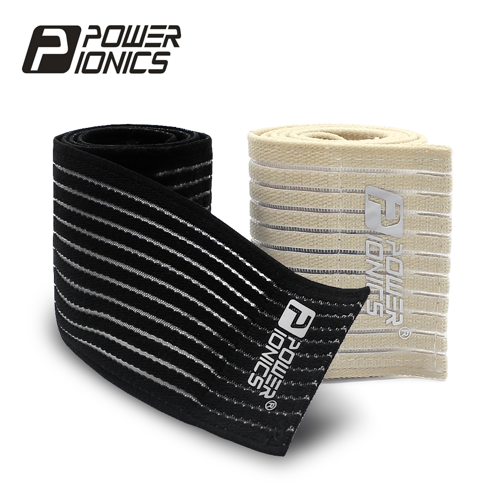 POWER IONICS Professional Sport Gear Bandage Begie Black 40cm 70cm