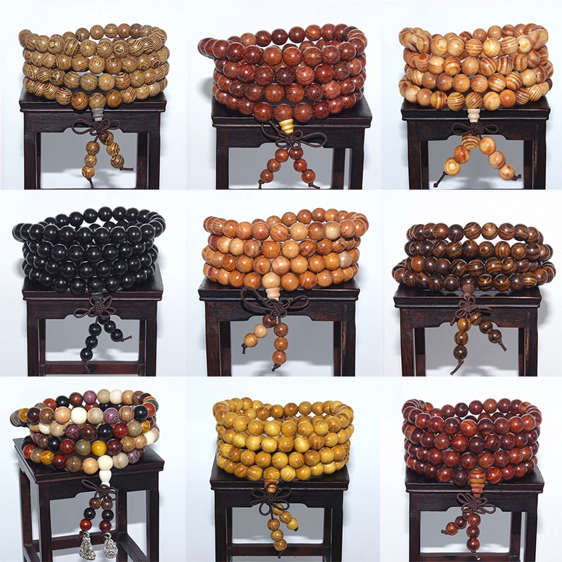 108-Bead Rosewood Mala Prayer Beads – 10mm Fair Trade Buddhist Meditation Mantra Necklace
