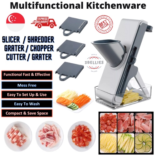Multifunctional Easy 4Blade Mandoline Slicer Shredder Chopper Cutter