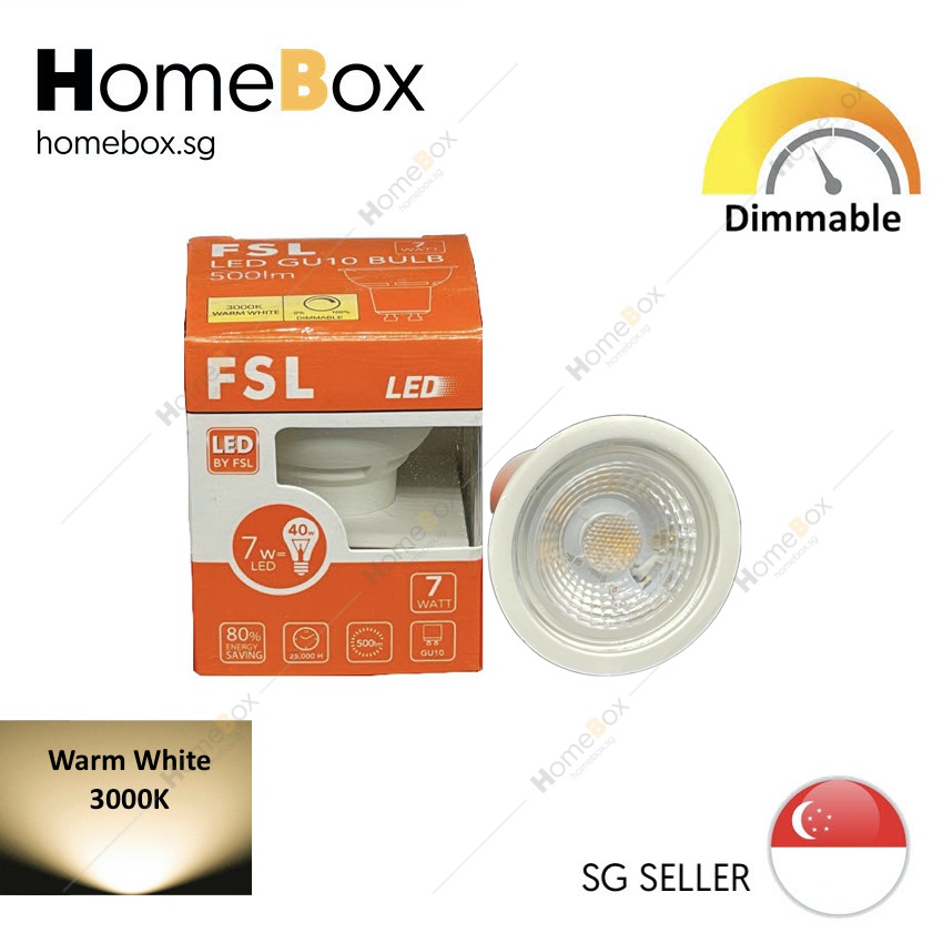 [HomeBox] 🇸🇬 FSL 7W Dimmable LED bulb GU10 Spot Light / Track Light