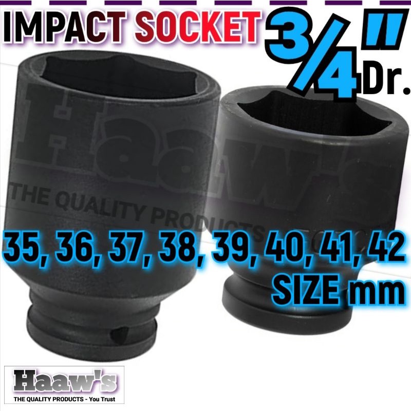 3/4 INCH 35mm 36mm 37mm 38mm 39mm 40mm 41mm 42mm - IMPACT BOX SOCKET ...
