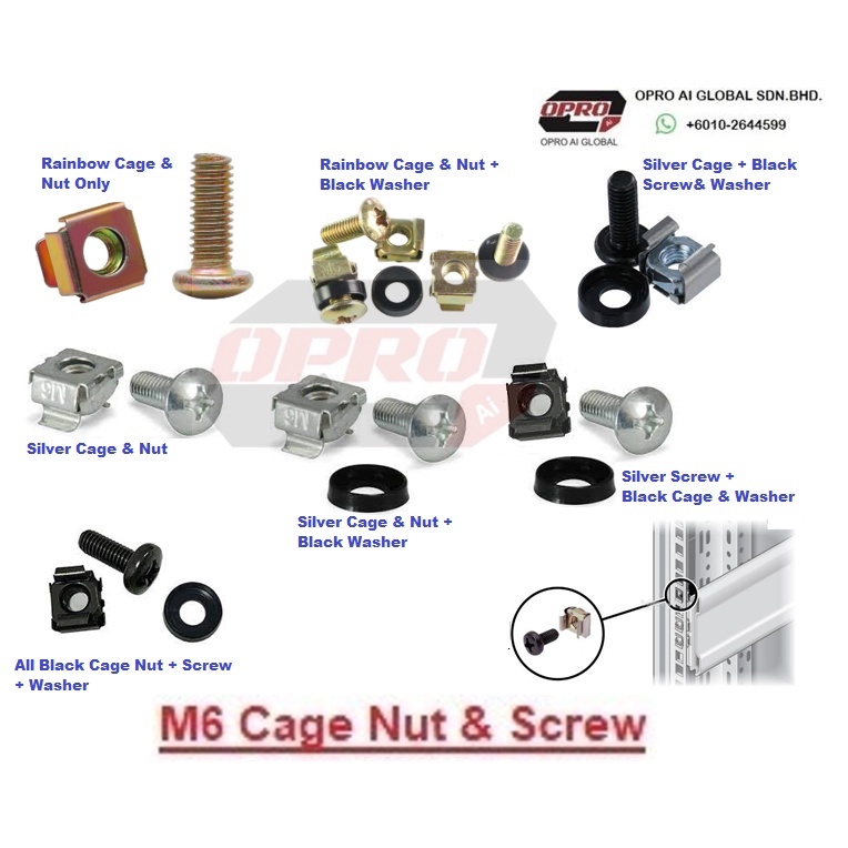 Server Rack M6 Solid Cage Nuts and Screws suit for All Type Rack ...