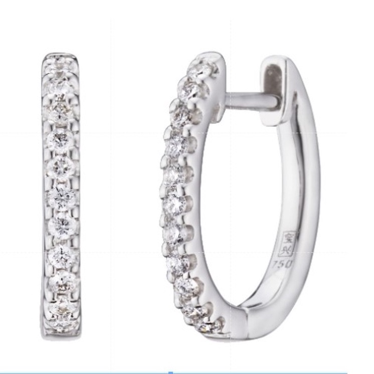 Poh Heng Jewellery 18K Diamond Earrings White Gold | Shopee Singapore