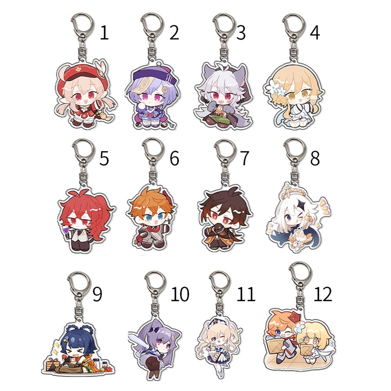 6cm Genshin Impact Acrylic keychain Lumine Paimon Keyring | Shopee ...
