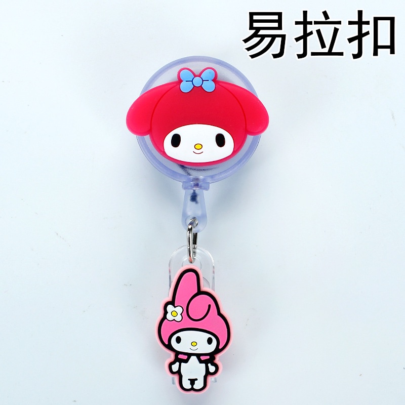 Myclong Cute cartoon retractable key chain hook retractable pull rope Disney cartoon clip hook retractable easy pull rope key ring key chain PVC Key Chain cartoon retractable key chain independent