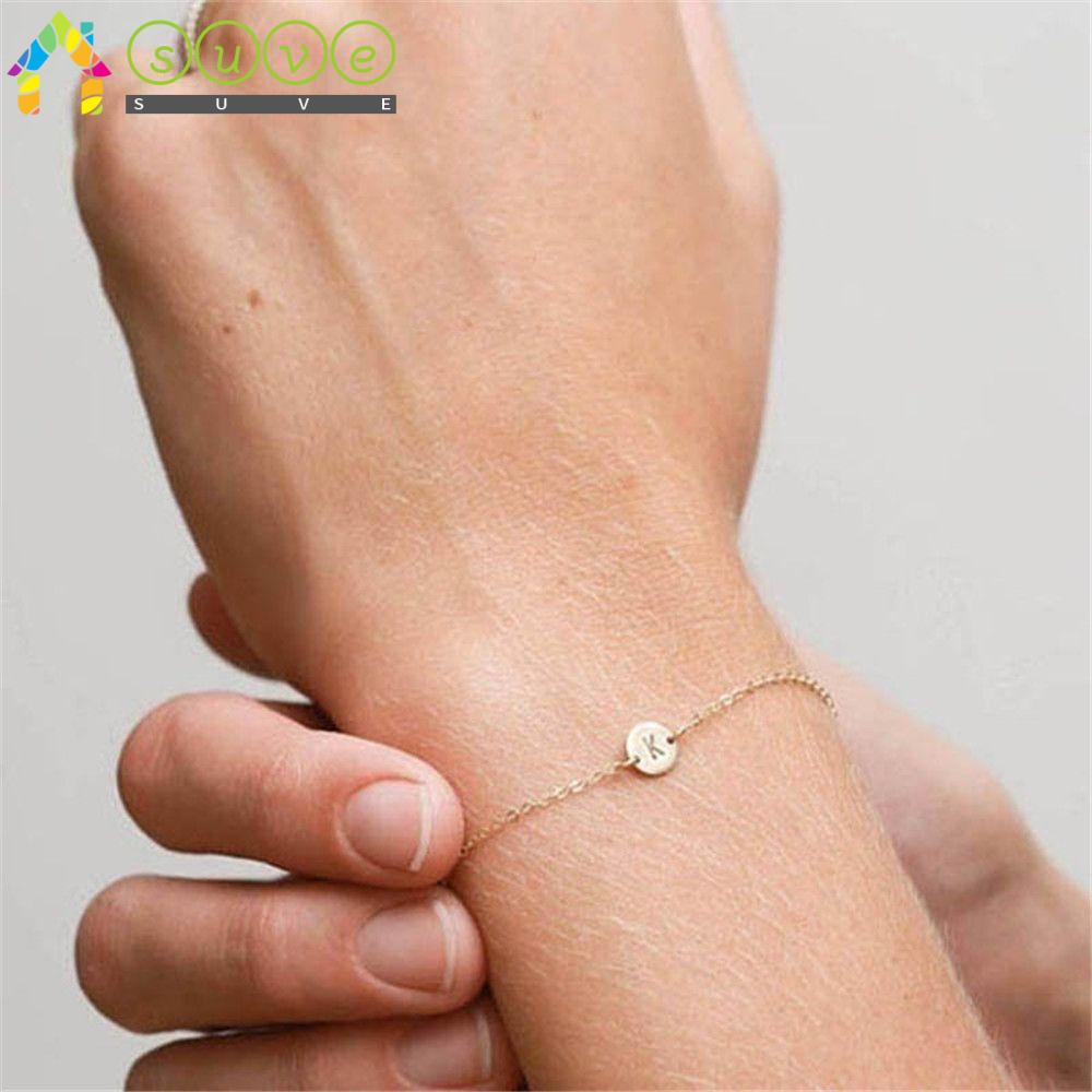 Gold Personalized Dainty Simple Tiny Jewelry 26 Letters Bracelets