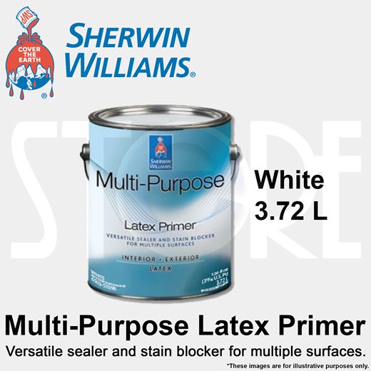 SherwinWilliams® MultiPurpose Latex Paint Primer Sealer White 126 fl oz (3.72 Litres) Made in