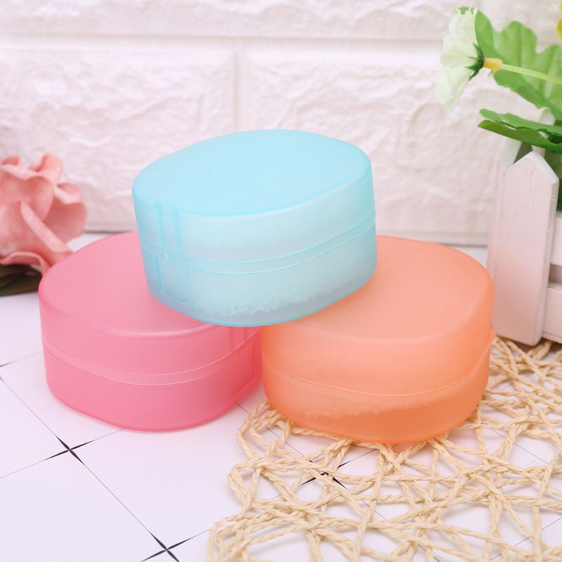 Portable Soap Box Container Round Leak Resistant Sponge Case Travel ...