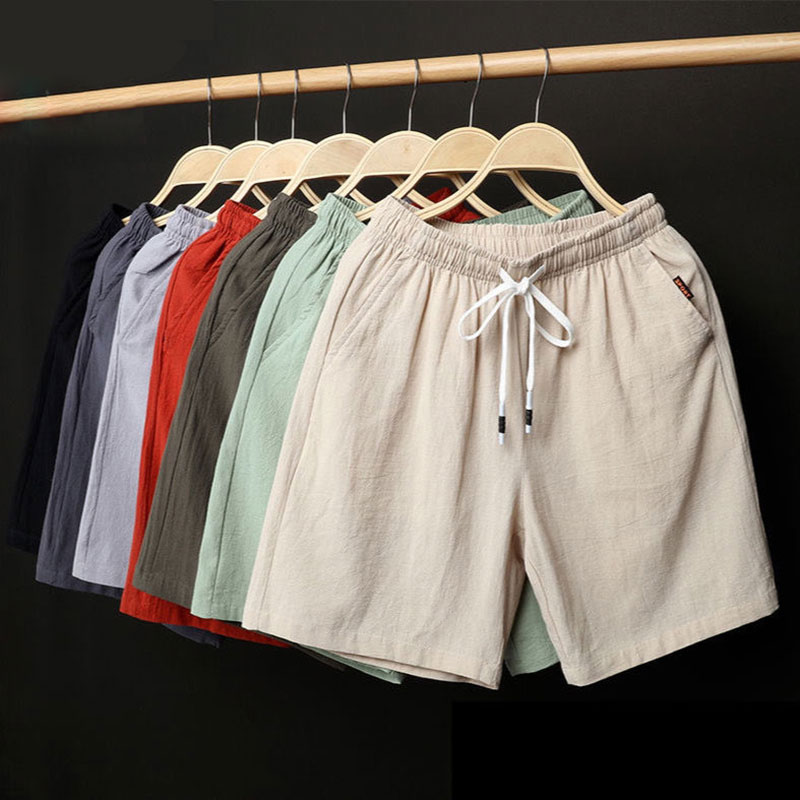 Cotton shorts with drawstring - Man