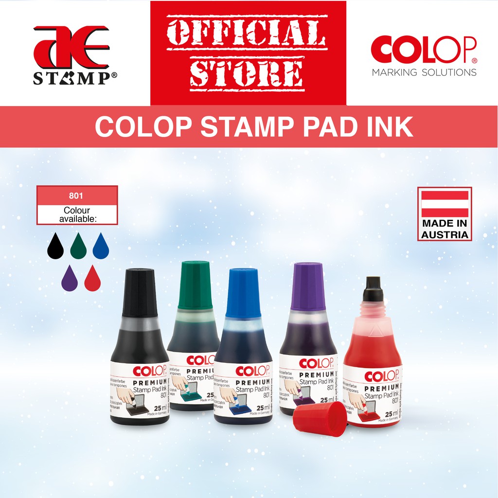 Stamp Pad Ink Refill 25ml Black, Green, Purple, Red Stamp Pad Ink 