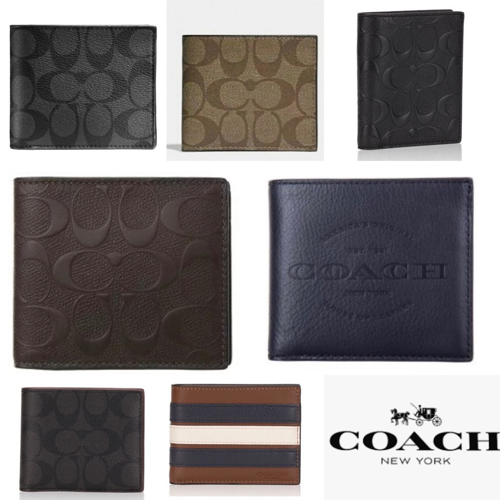 COACH Men Billfold with Id case /Coin Wallet