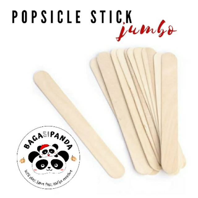 KAYU Jumbo Popsicle Stick/Wooden Stick/Big Ice Cream Stick Shopee