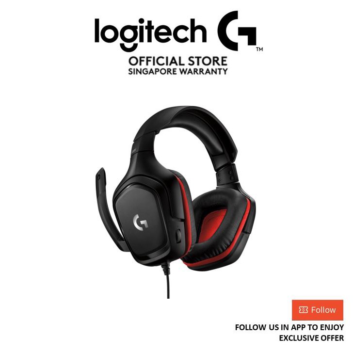 Product image Logitech G331 Wired Gaming Headset, 50 mm Audio Drivers, Rotating Leatherette Ear Cups, 3.5 mm Audio Jack