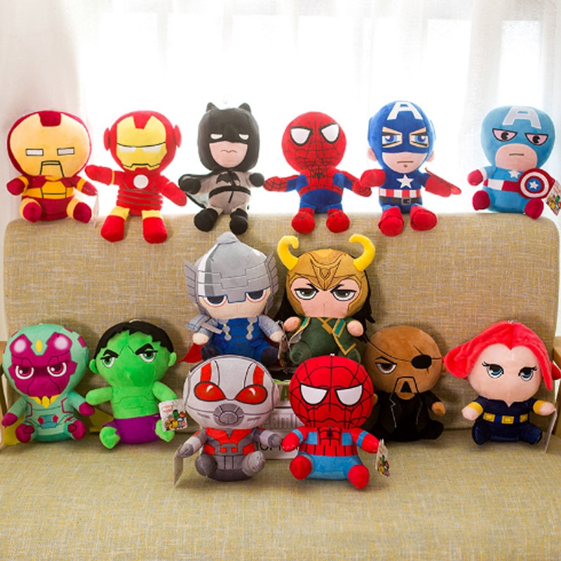 25cm Marvel Avengers 4 Superhero All Staff Plush Toy Dolls Captain ...