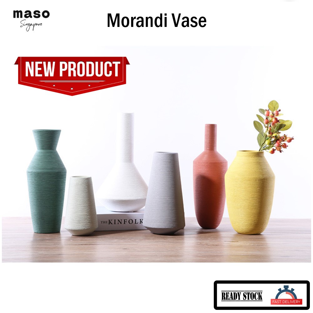 [SG Seller] Ceramic Vase Home Decoration Morandi Style Decorative