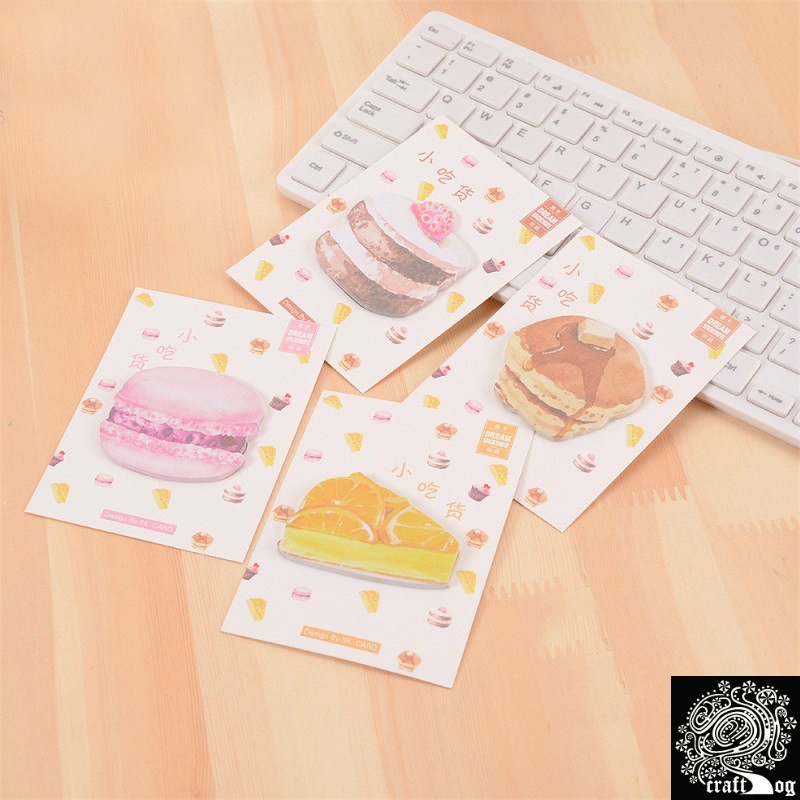 SN030 Macaroon, Cheese Cake, Pancake Sticky Note 30 Pcs | Shopee Singapore