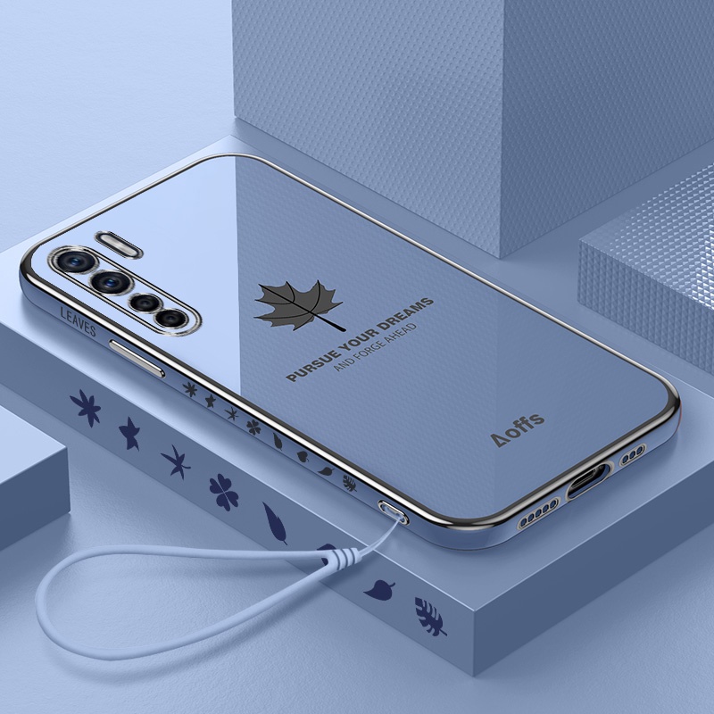 Casing oppo reno 3 pro reno 3 Phone case SoftCase Right angle edge electroplated silica gel shockproof