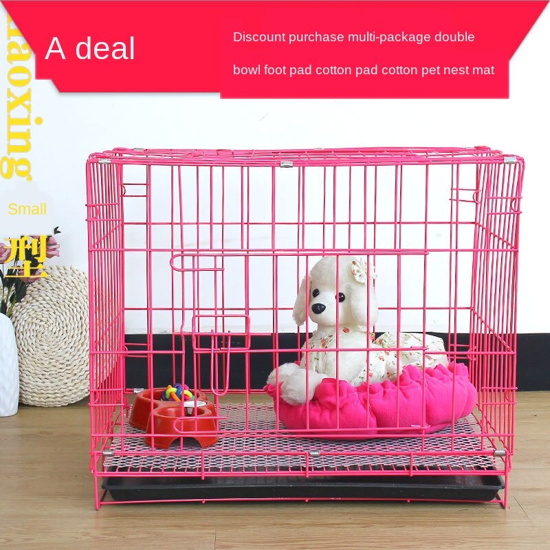 Teddy Dog Crate Small Dog Indoor Universal Folding with Toilet Rabbit ...