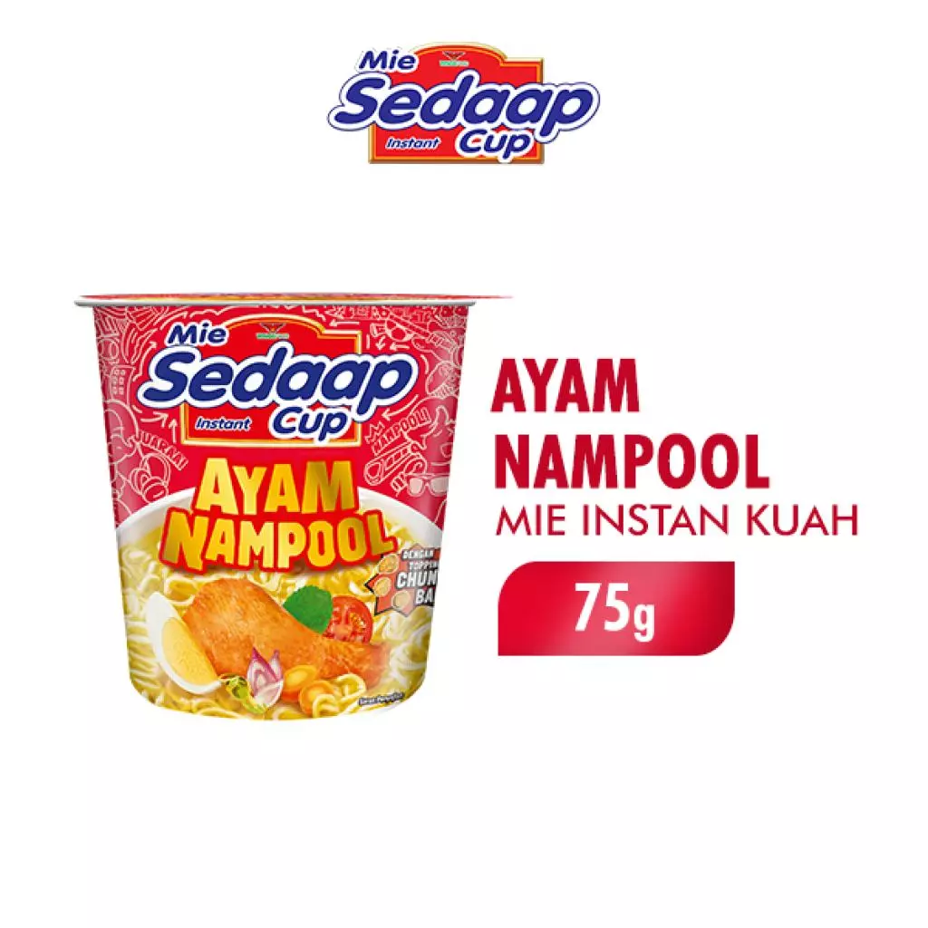 Sedaap Mie Instan Cup Ayam Nampool 75 gr