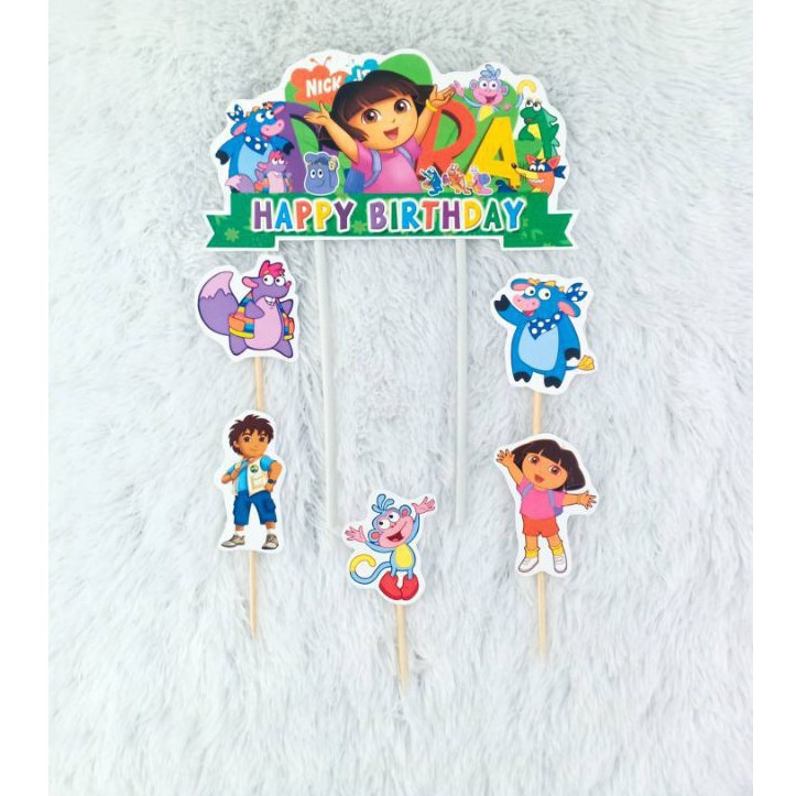 Cake topper/banner topper series/DORA THE EXPLORER cake decoration ...