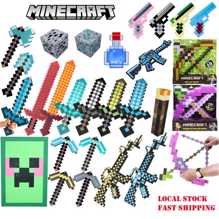 [SG] Minecraft Large Soft EVA Foam Kids Outdoor Indoor Game Play Toy Pretend Play Shield Tools Fun Collection Figure Toy