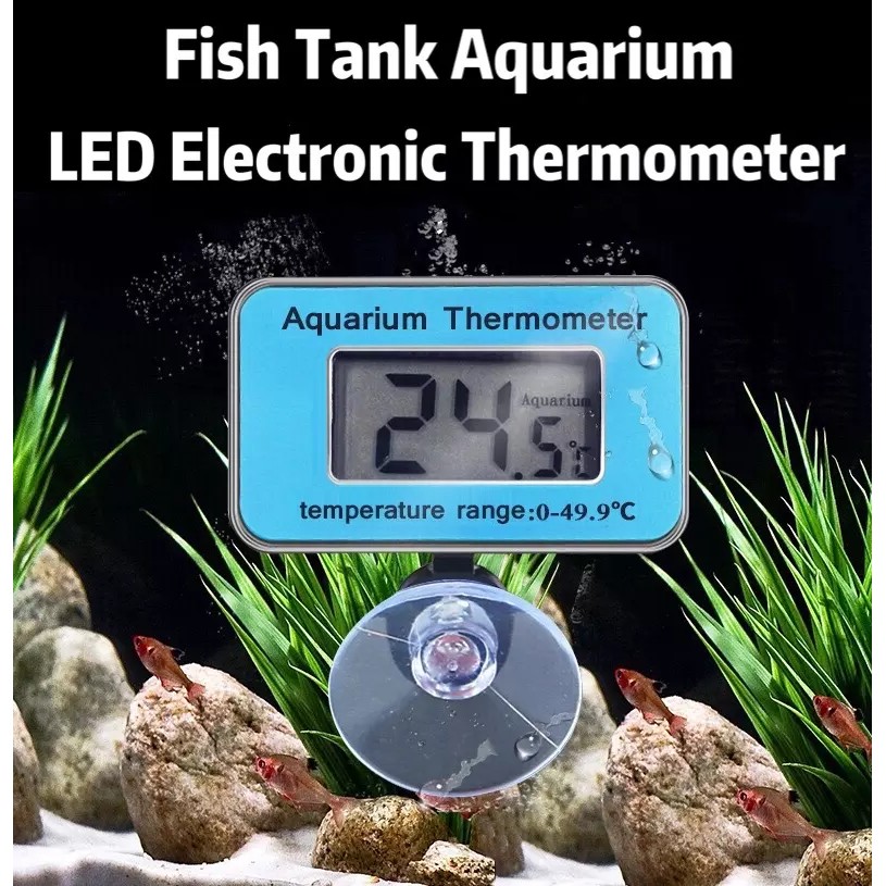 LCD Digital Fish Tank Aquarium Thermometer Submersible Water ...