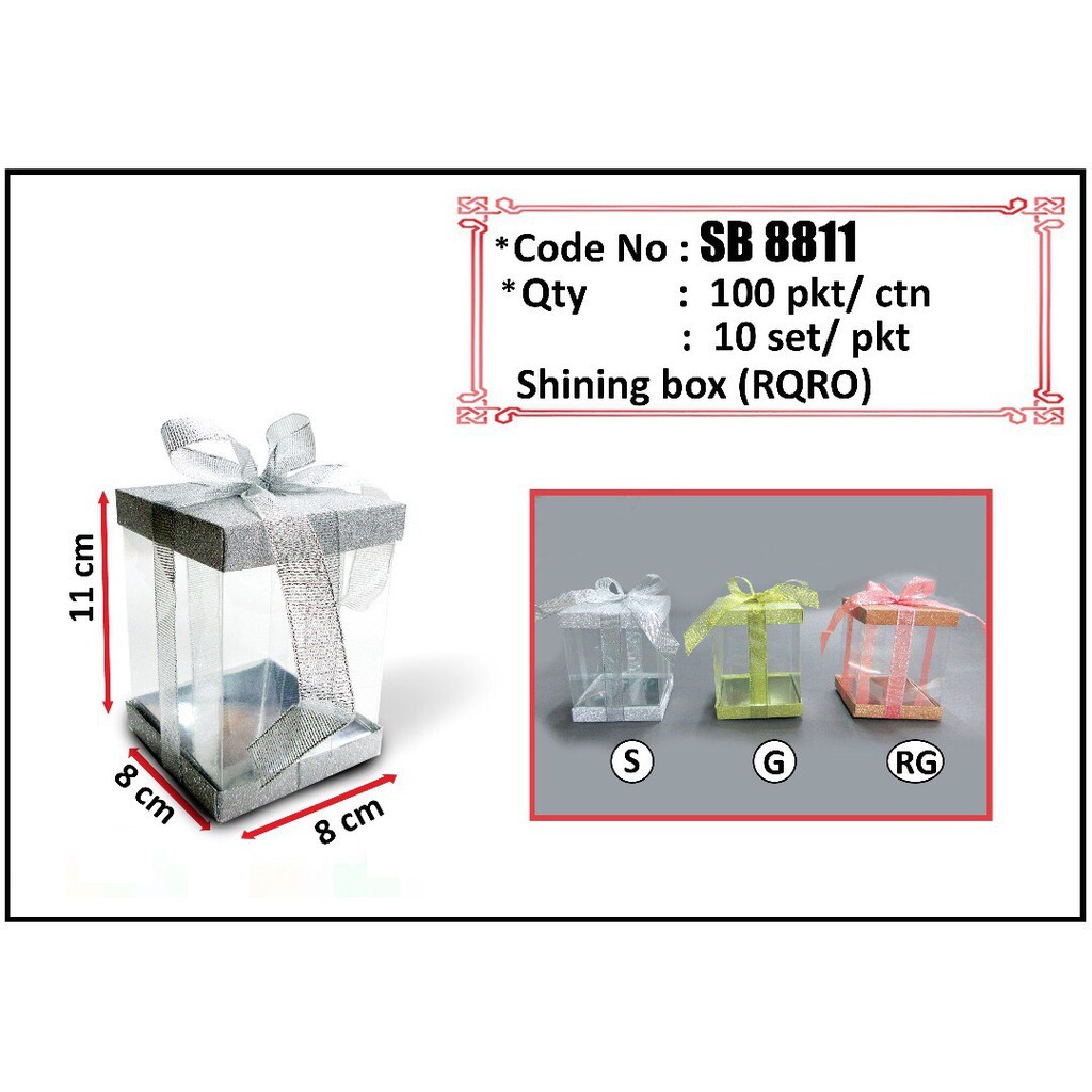 PVC GIFT BOX WITH SHINNING RIBBON SB8811 (10PCS) | Shopee Singapore