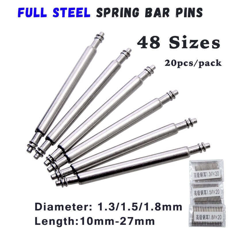 Watch band clearance spring pins