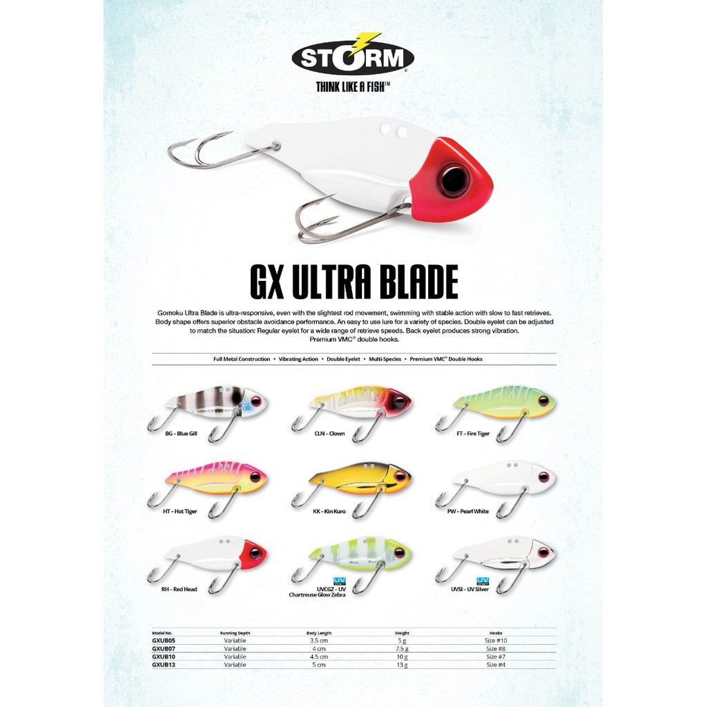 Storm GX Ultra Blade 5g, 7.5g, 10g, 13g | Shopee Singapore