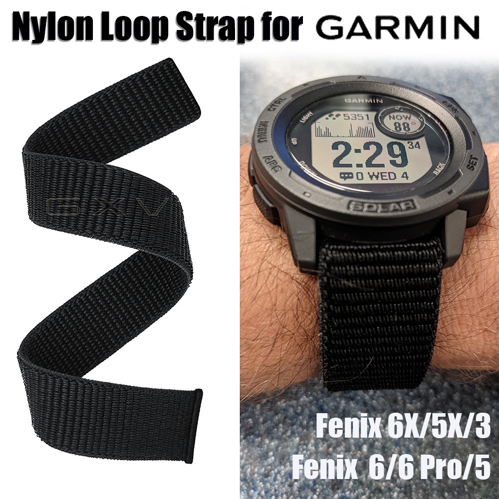 Lightweight Nylon Sport Breathable Wristband Strap for Garmin Fenix 6X/Fenix  6