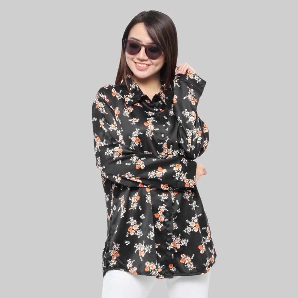 Monellina 006155 Kemeja Oversize Wanita Lengan Panjang - Gambar 3