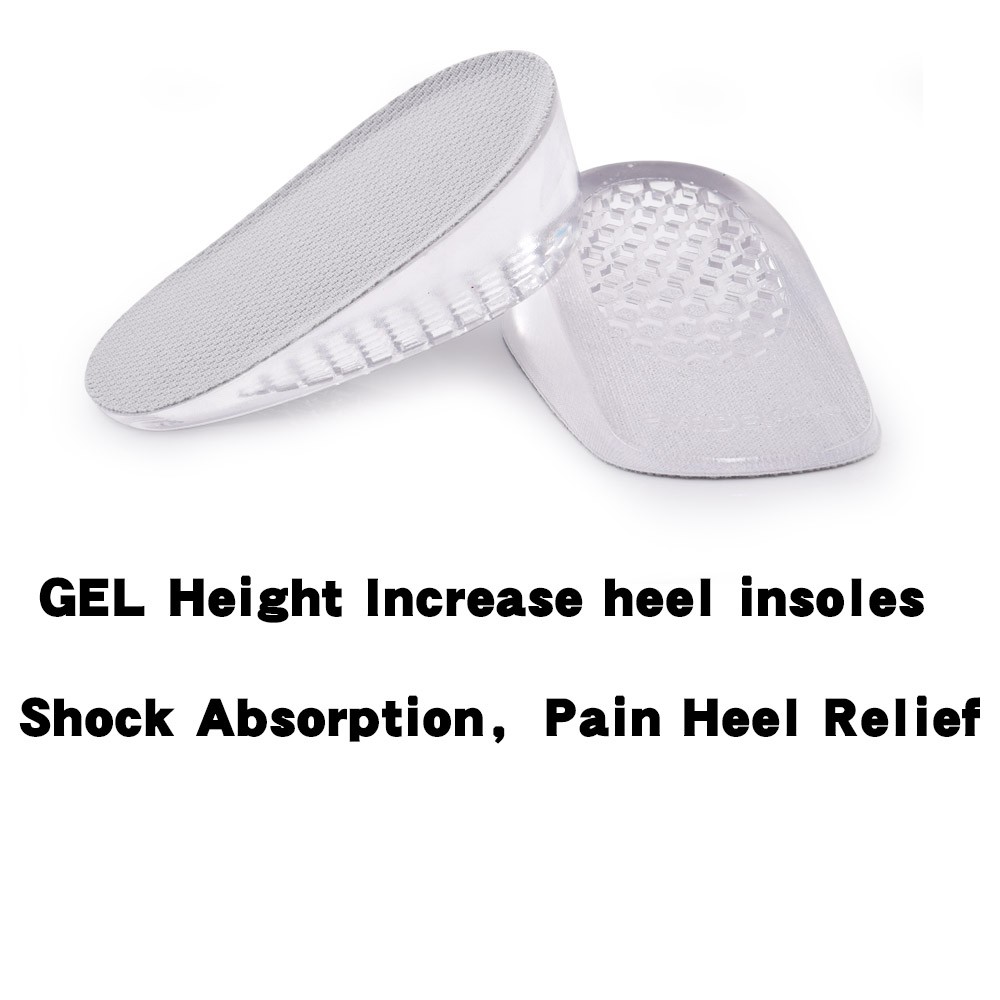 1 Pairs Gel Height Increase Insole, Invisible Heel Lift Inserts, Elastic  Shock Absorption Pads 3 Heights For Men & Women