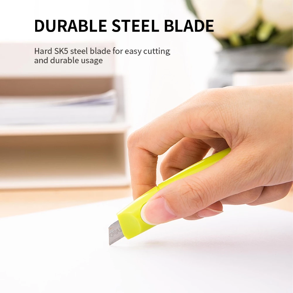 Deli Cutter Compact dengan Bilah Baja SK5 Keras Agar Mudah Dipotong E2020 - Gambar 2
