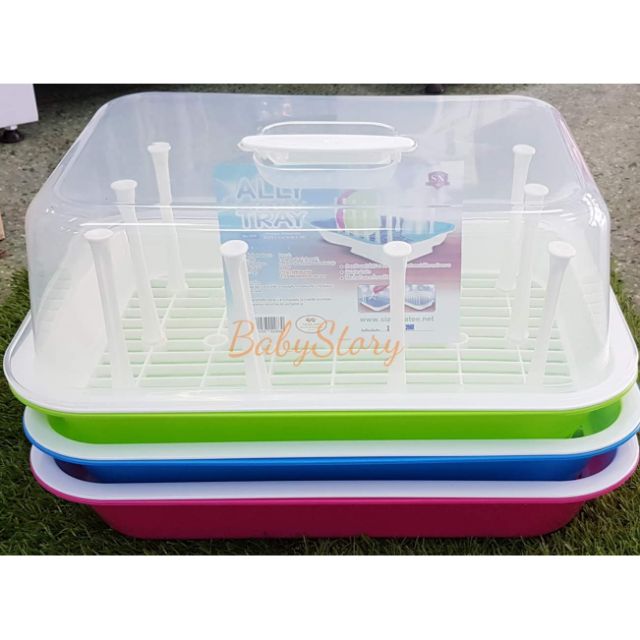 Bottle Drainer With 12 Mount Stand And Lid Inverted Glass Dish Large ...