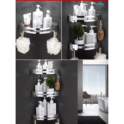 [SG Seller]SUS 304 Stainless Steel Bathroom Rack Wall Mounted Storage ...