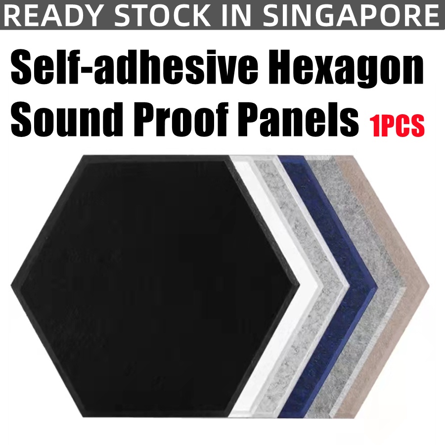 SG STOCK Self-adhesive Hexagon Acoustic Panels Beveled Edge Sound Proof Foam Panels, Sound Proofing Padding for Studio