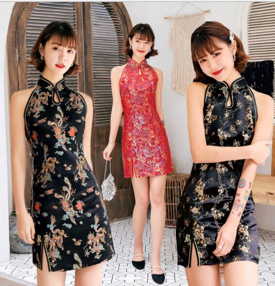 CNY Qipao dress women plus size cheongsam dress modern cheongsam  cny dress  改良大码旗袍连衣裙 Chinese New Year  Dress Qiapao Women's Retro Cheongsam Summer Short Dress Fashion Plus Size Women's Clothing M-3X