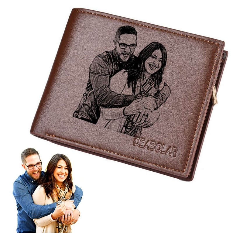 Men Custom Engrave Photo Wallets for Him Dad Husband Men Boyfriend ...