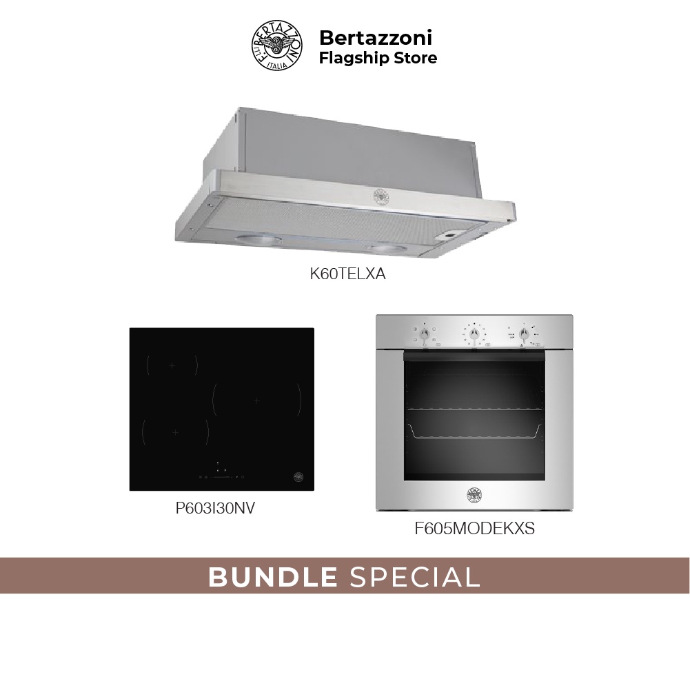Bertazzoni 60cm Induction + Oven + Hob Bundle (P603I30NV Induction Hob