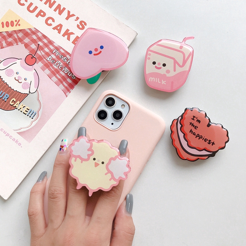ins Korean style creative cartoon Epoxy lazy desktop folding live mobile phone airbag bracket