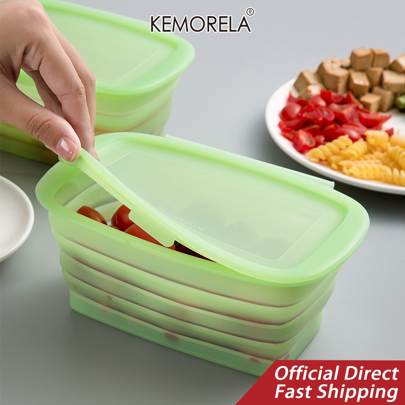 Silicone Folding Lunch Box for Storing Vegetables and Fruits Container