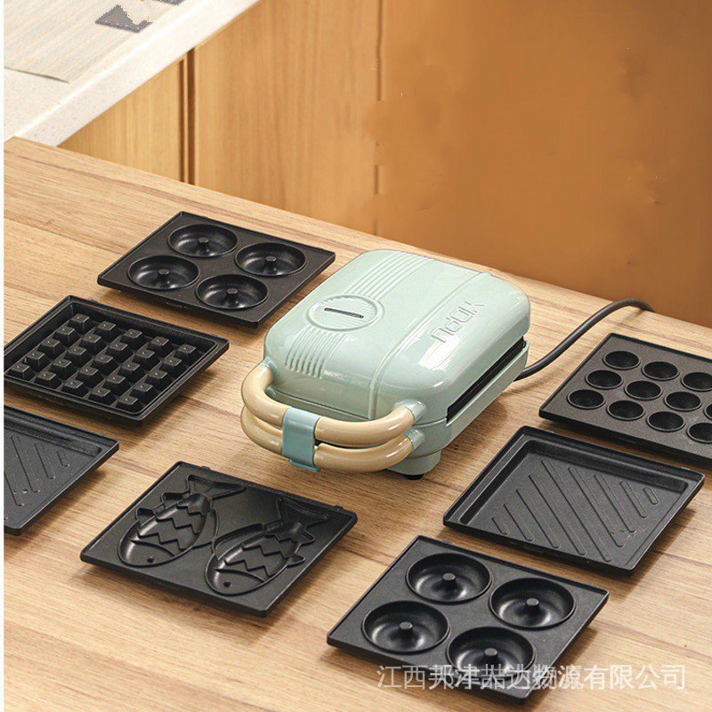 New Electric Sandwich Maker Multifunction Waffle Maker 650W Household  Toaster Automatic Breakfast Machine With 5 plates