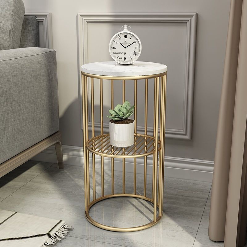 Nordic sofa side table corner table tea table marble simple living room ...