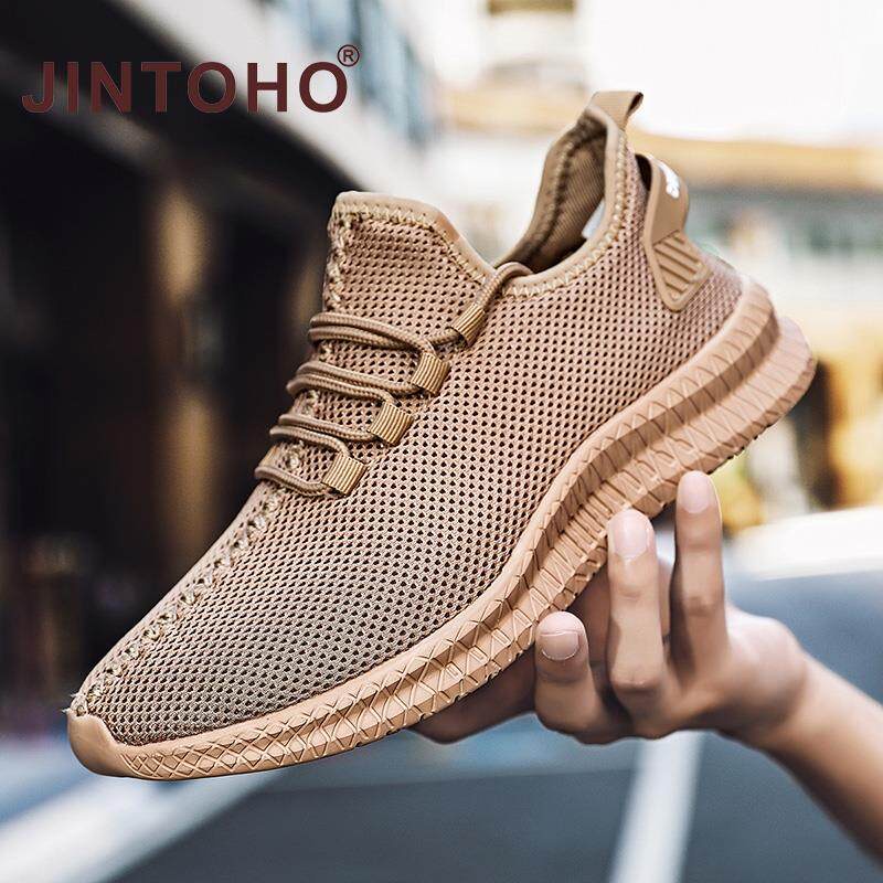 Mesh Men Shoes Breathable White Mens Sneakers Trendy Lace Up